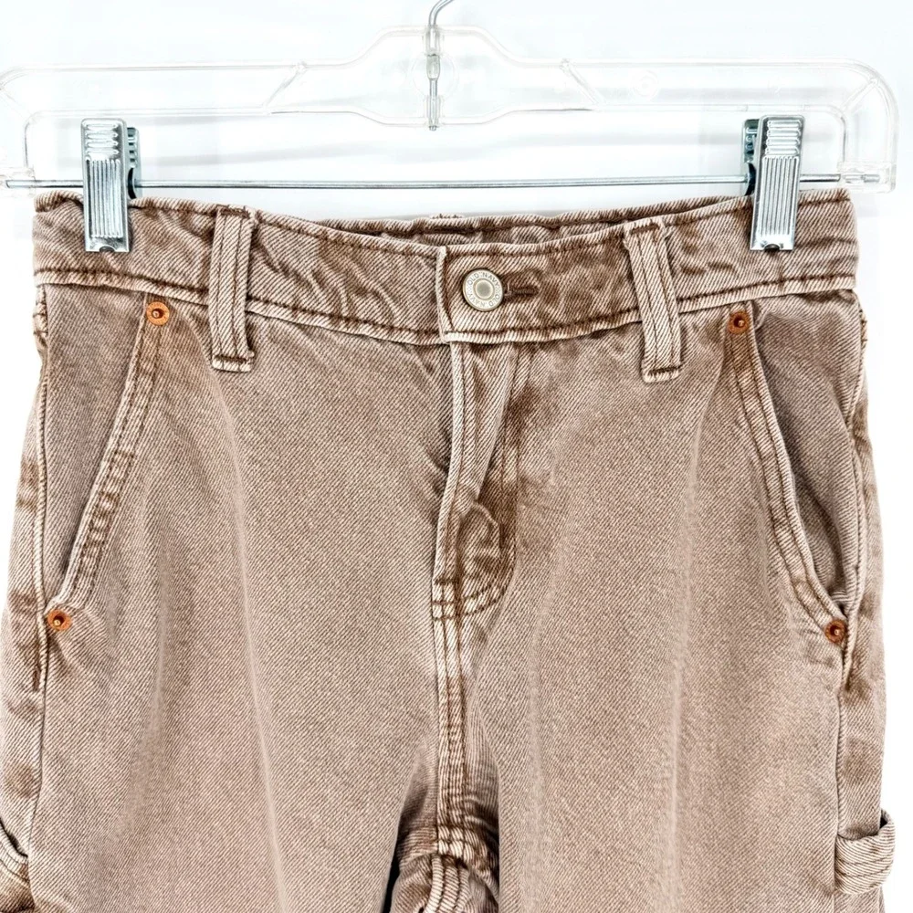 Old Navy 2024 Boys Baggy Carpenter Jeans Built In Tough Light Brown Wash Size 10